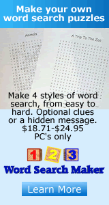 1-2-3 Word Search Maker software for Windows